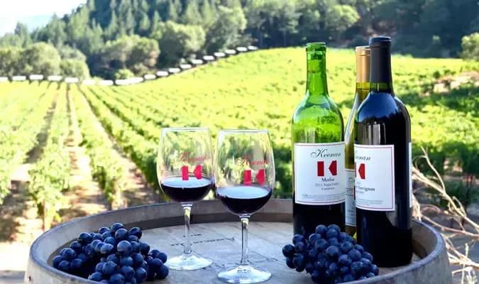 A Napa wine selection