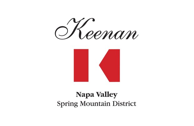 The stacked Keenan Winery logo lockup — Keenan script, red K mark, Napa Valley Spring Mountain District