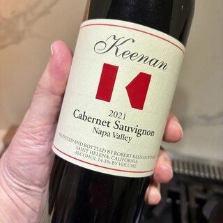 A bottle of Keenan 2021 Cabernet Sauvignon, Napa Valley