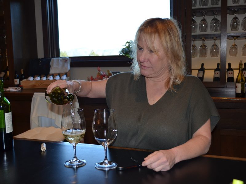 Laura March in the Keenan Winery tasting room