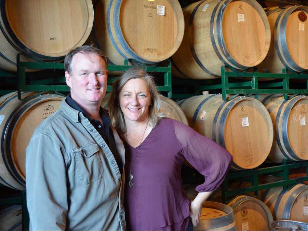 Matt and Shari Gardner in the Keenan Winery cellar