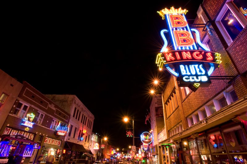 Blues clubs on Beale Street in Memphis