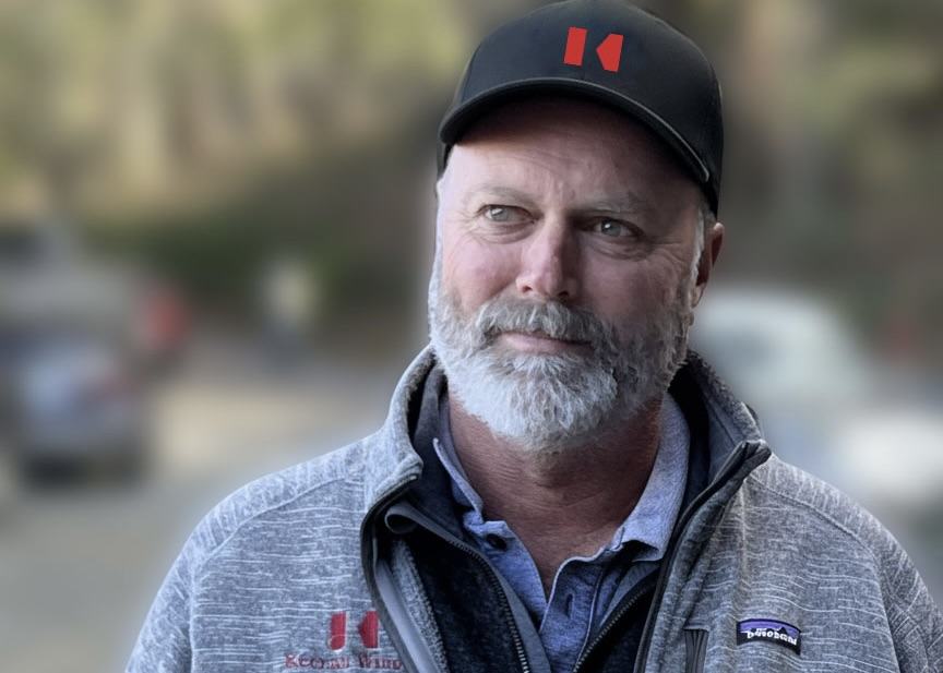 Michael Keenan, President & Owner of Keenan Winery, in a Keenan cap