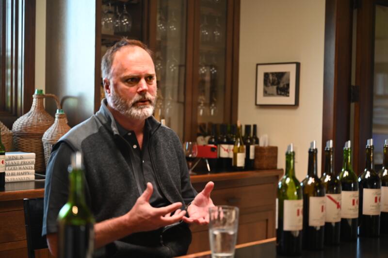 Michael Keenan sharing the Keenan story in the winery tasting room