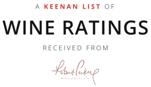 A keenan List of Wine Ratings received from Robert Parker, the Wine Advocate